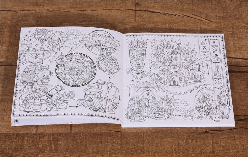Trip to Africa Coloring Book (96 Pages)