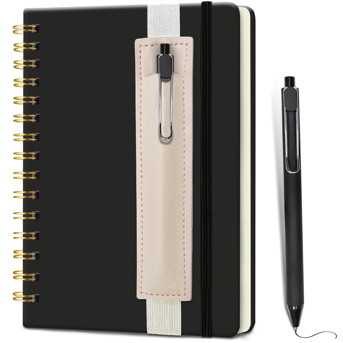 Hardcover Notebook with Pen Holder & Pen