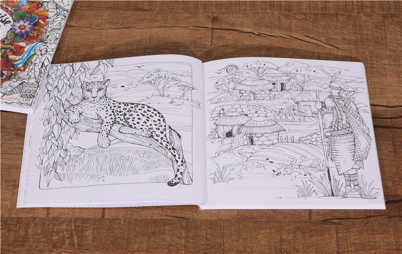 Trip to Africa Coloring Book (96 Pages)