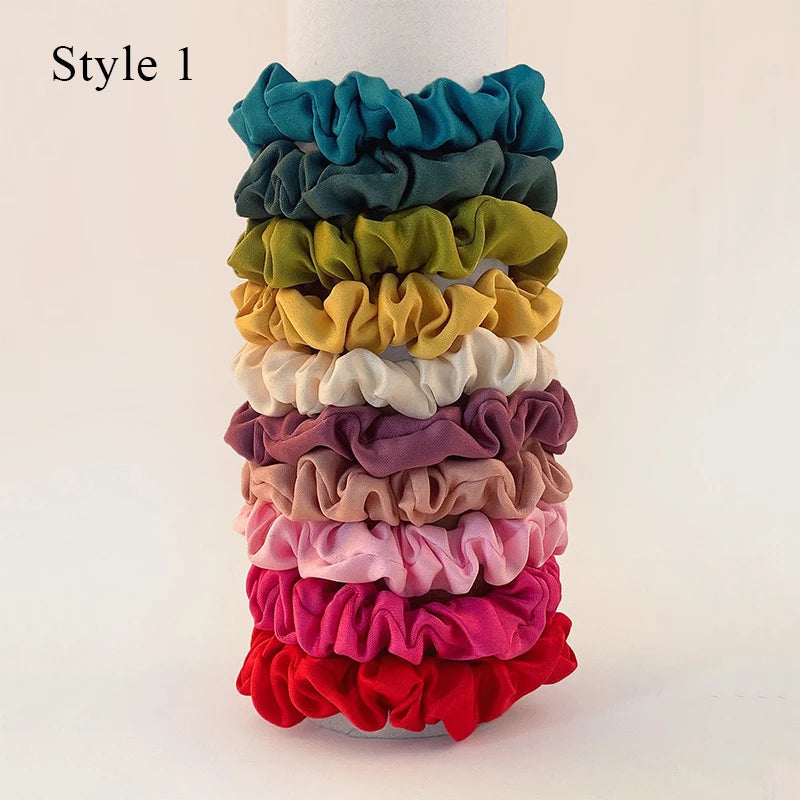 6/10/20pcs Silk Hair Scrunchies