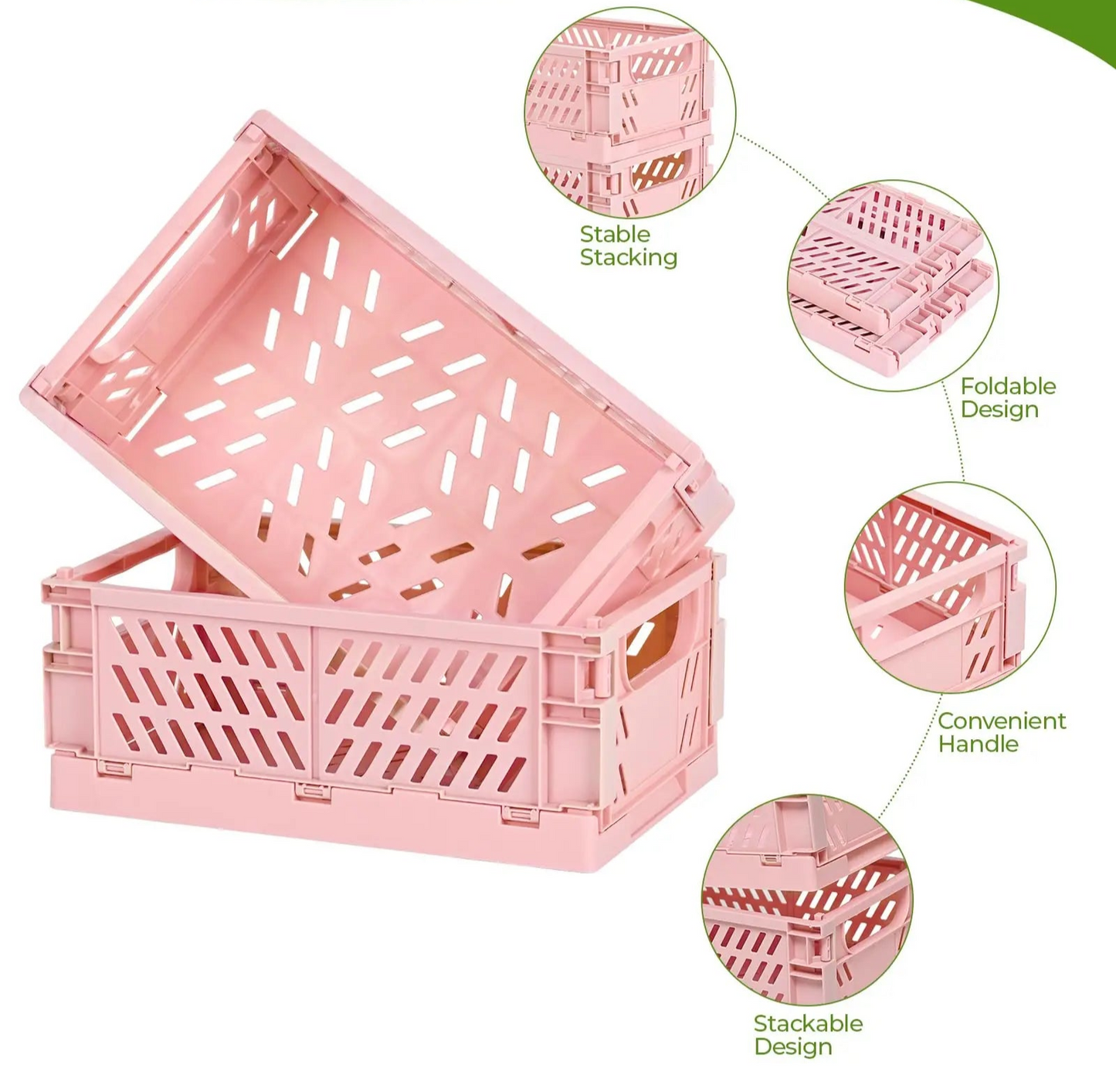 Pastel Collapsible Storage Crates