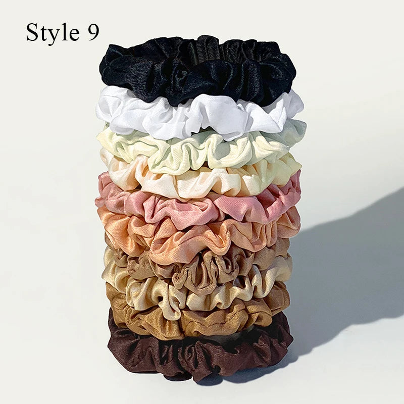 6/10/20pcs Silk Hair Scrunchies