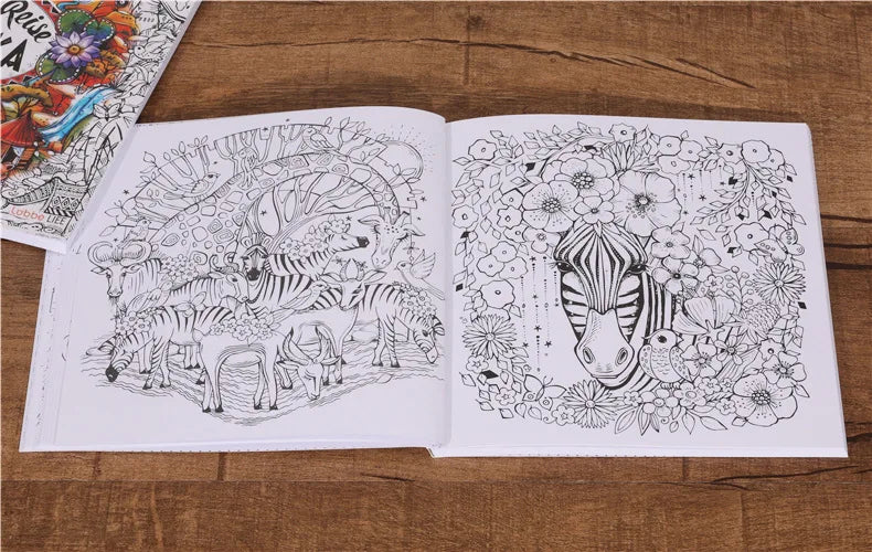Trip to Africa Coloring Book (96 Pages)