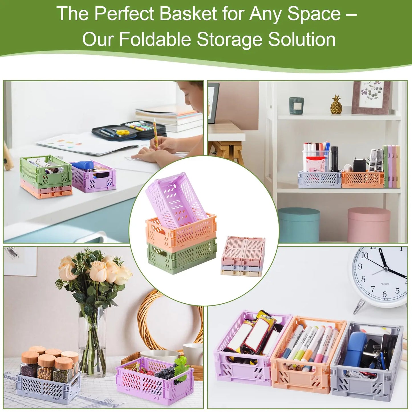 Pastel Collapsible Storage Crates
