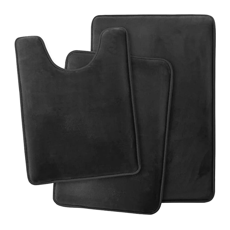 Set of 3 Bath Rugs U-Shaped Toilet Floor Mat Soft Memory Foam Bathroom Rugs Nonslip Shower Carpets Home Hotel Drop Shipping