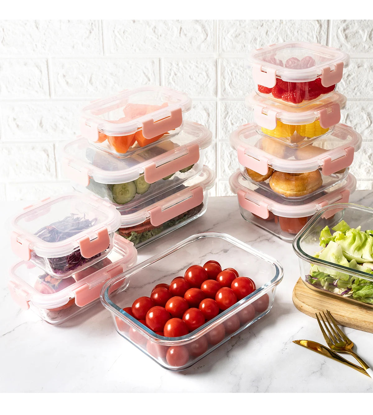 16-Piece Glass Food Storage Containers Set