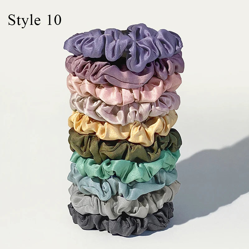 6/10/20pcs Silk Hair Scrunchies