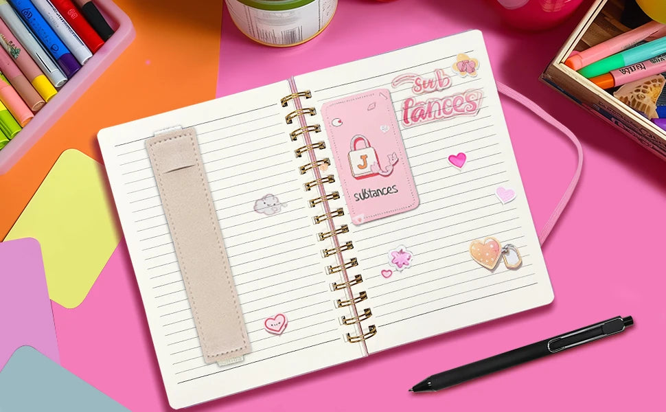 Hardcover Notebook with Pen Holder & Pen