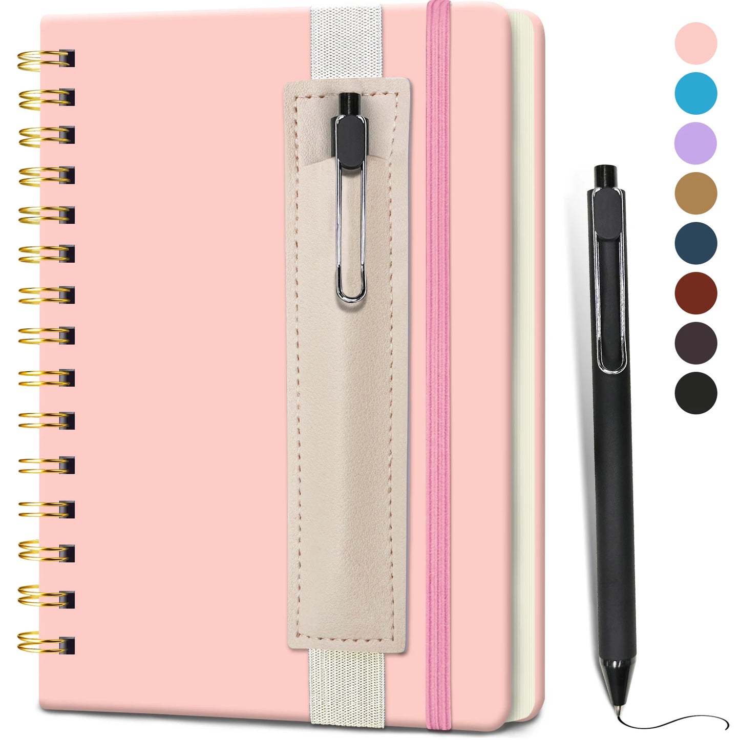 Hardcover Notebook with Pen Holder & Pen