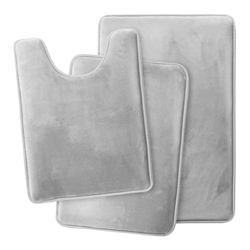Set of 3 Bath Rugs U-Shaped Toilet Floor Mat Soft Memory Foam Bathroom Rugs Nonslip Shower Carpets Home Hotel Drop Shipping