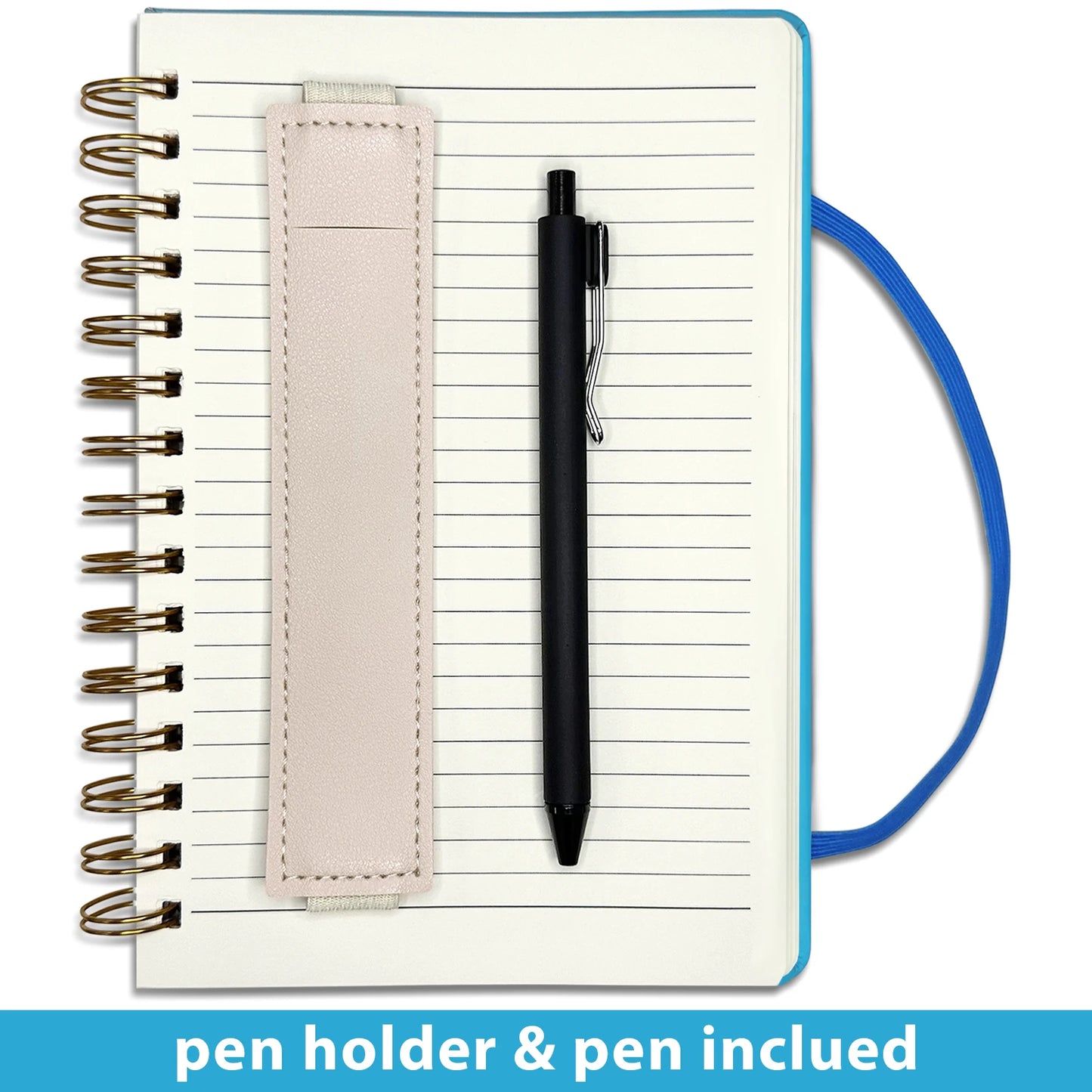 Hardcover Notebook with Pen Holder & Pen