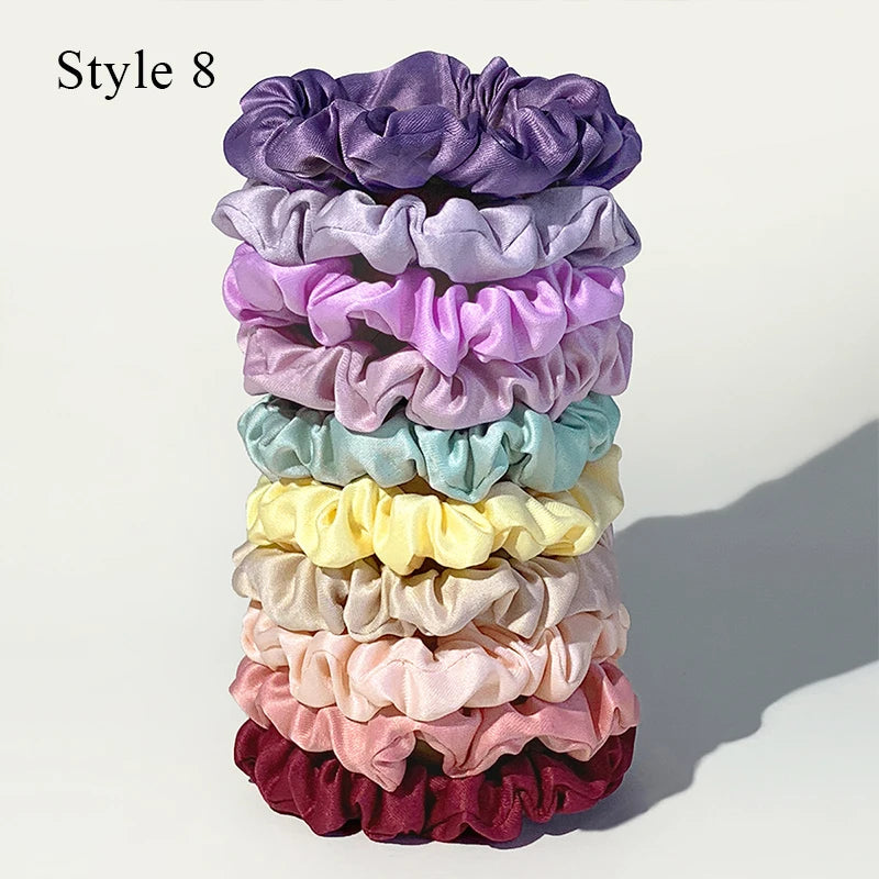 6/10/20pcs Silk Hair Scrunchies