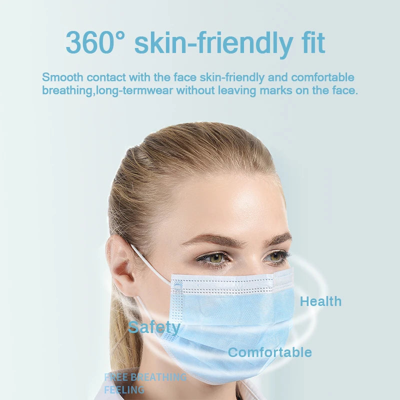 Disposable Earloop 3 Layered Protective Mask