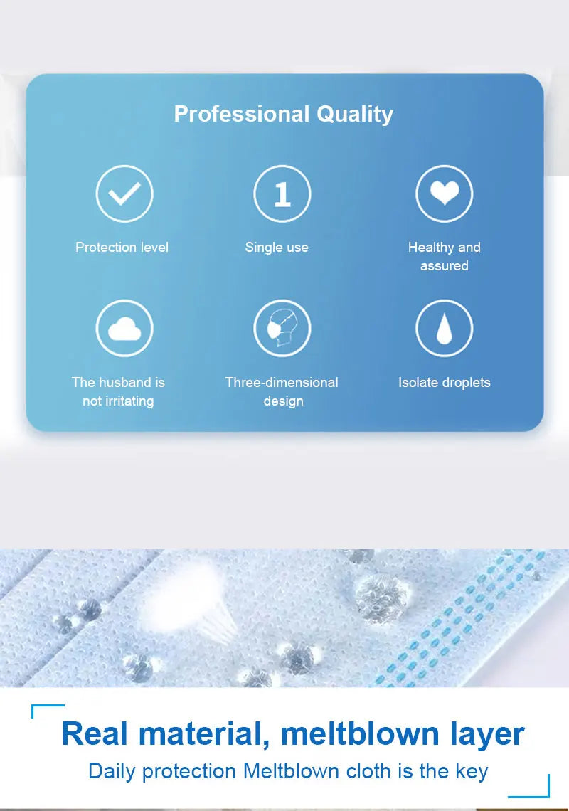Disposable Earloop 3 Layered Protective Mask