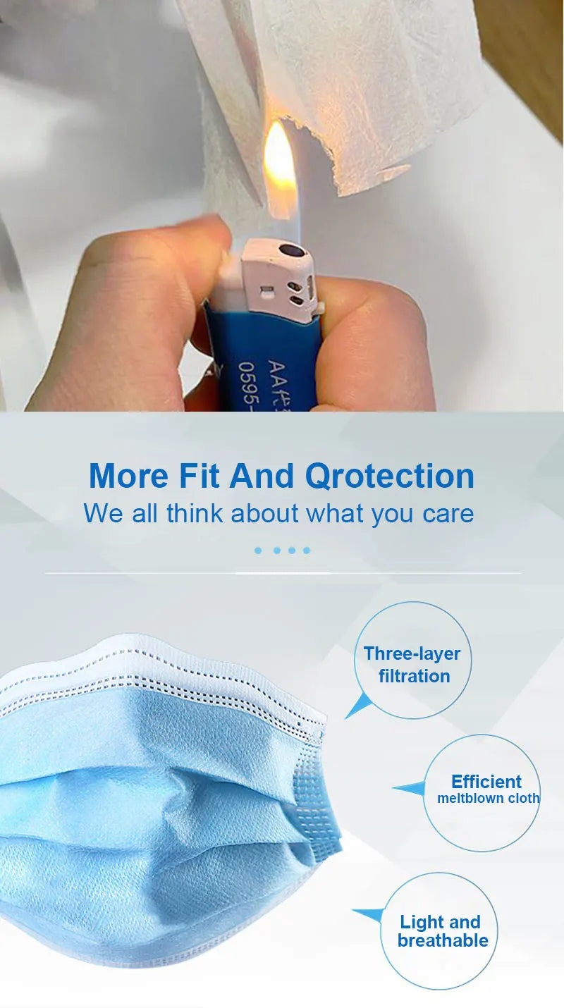 Disposable Earloop 3 Layered Protective Mask