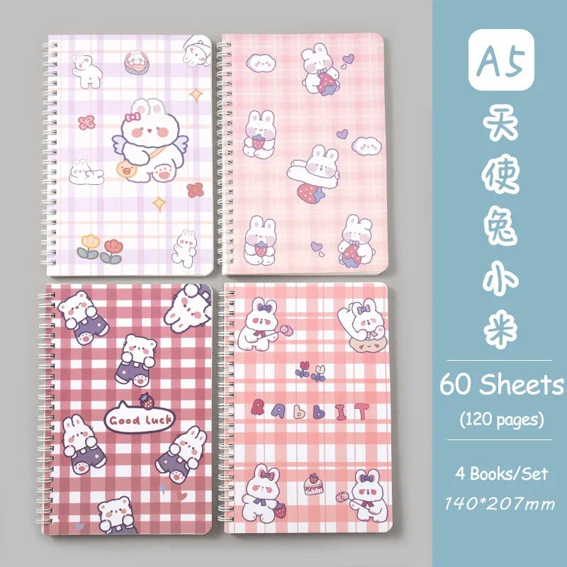 4 Book/Set A5 Coil Lined Notebook