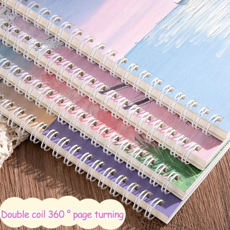 4 Book/Set A5 Coil Lined Notebook