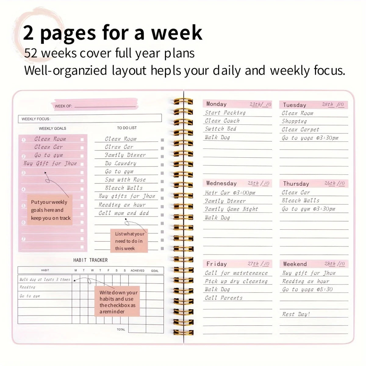 Weekly Planner & Notebook
