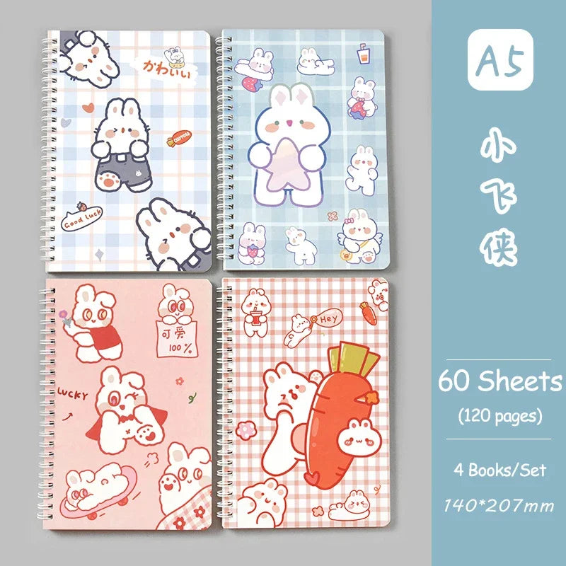 4 Book/Set A5 Coil Lined Notebook