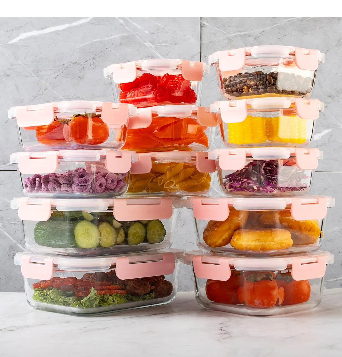 16-Piece Glass Food Storage Containers Set