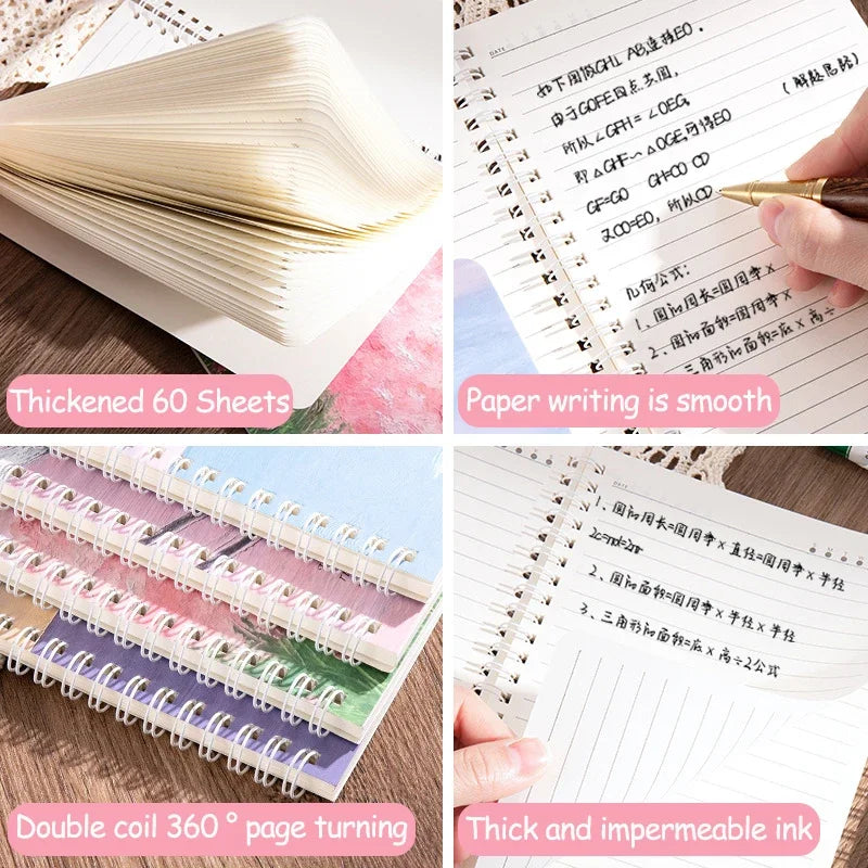 4 Book/Set A5 Coil Lined Notebook