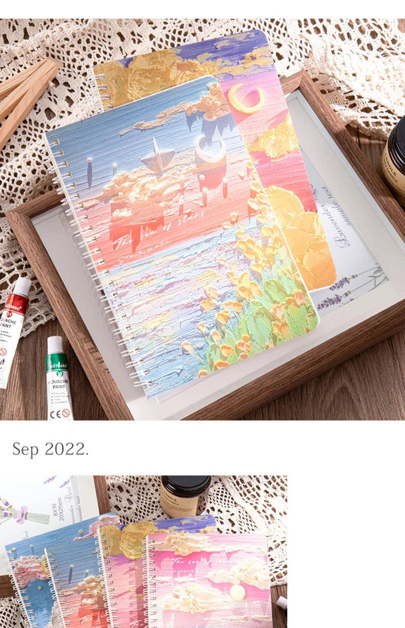 4 Book/Set A5 Coil Lined Notebook