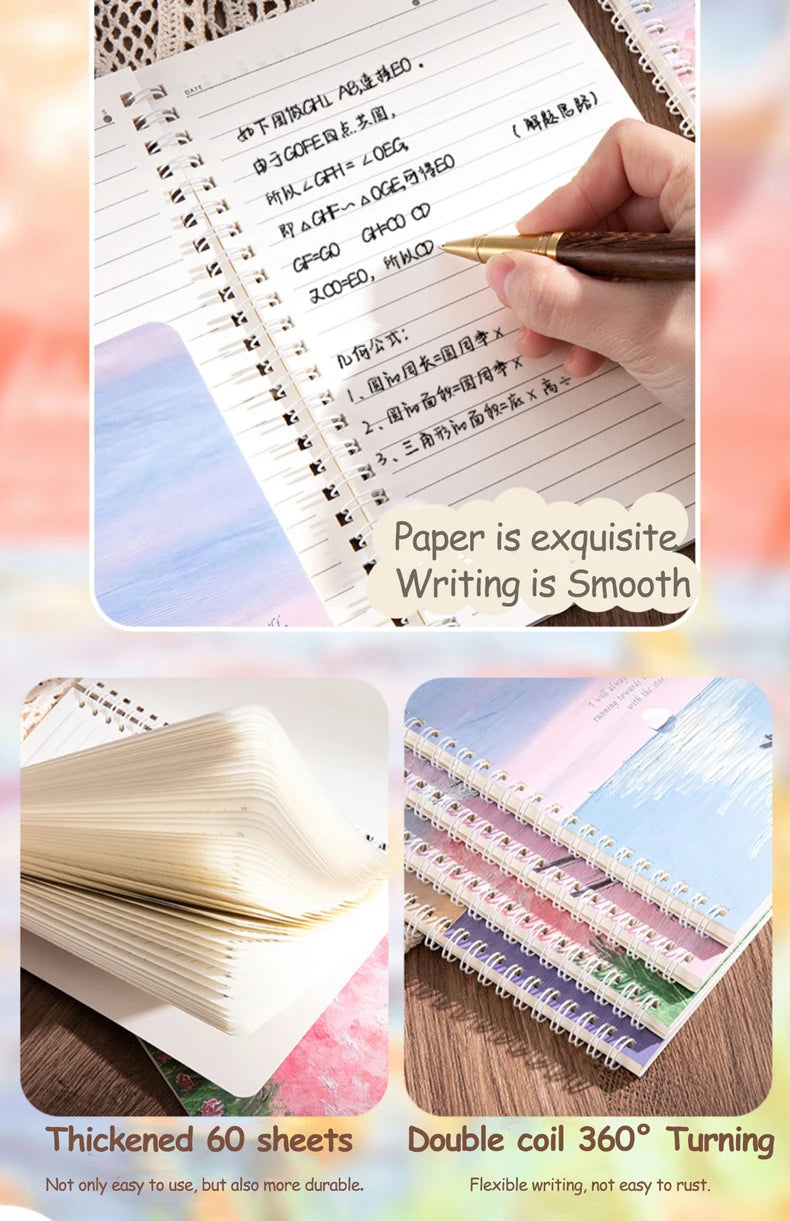 4 Book/Set A5 Coil Lined Notebook
