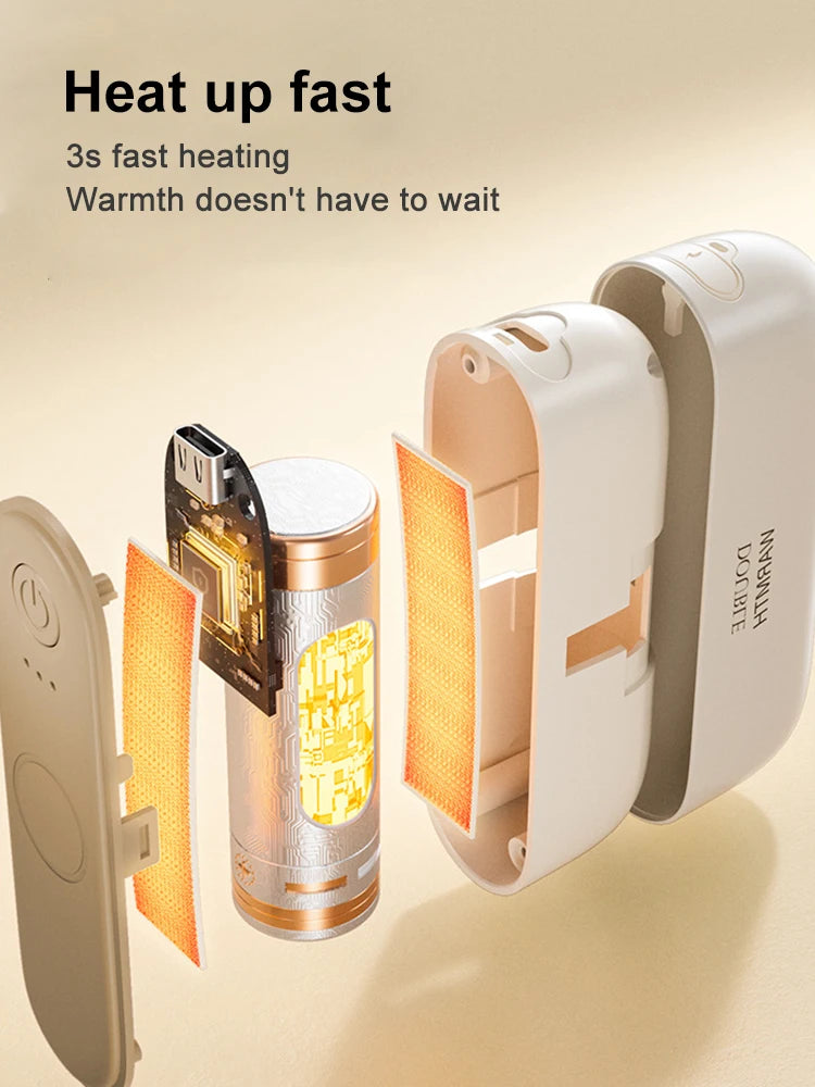 2 in 1 Magnetic Hand Warmer Electric Hand Warmer Fast Heating Mini Hand Warmer Heater Portable Hand Heater for Women Men Kids