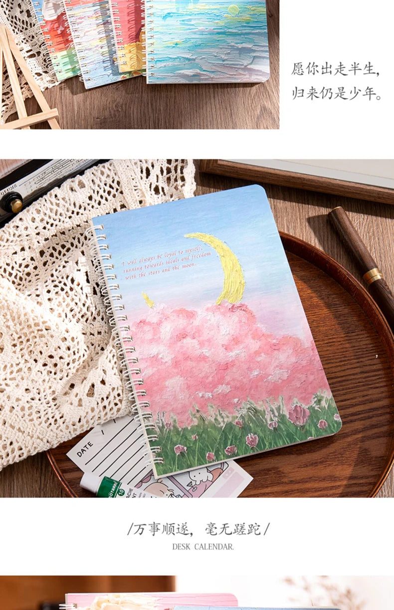 4 Book/Set A5 Coil Lined Notebook